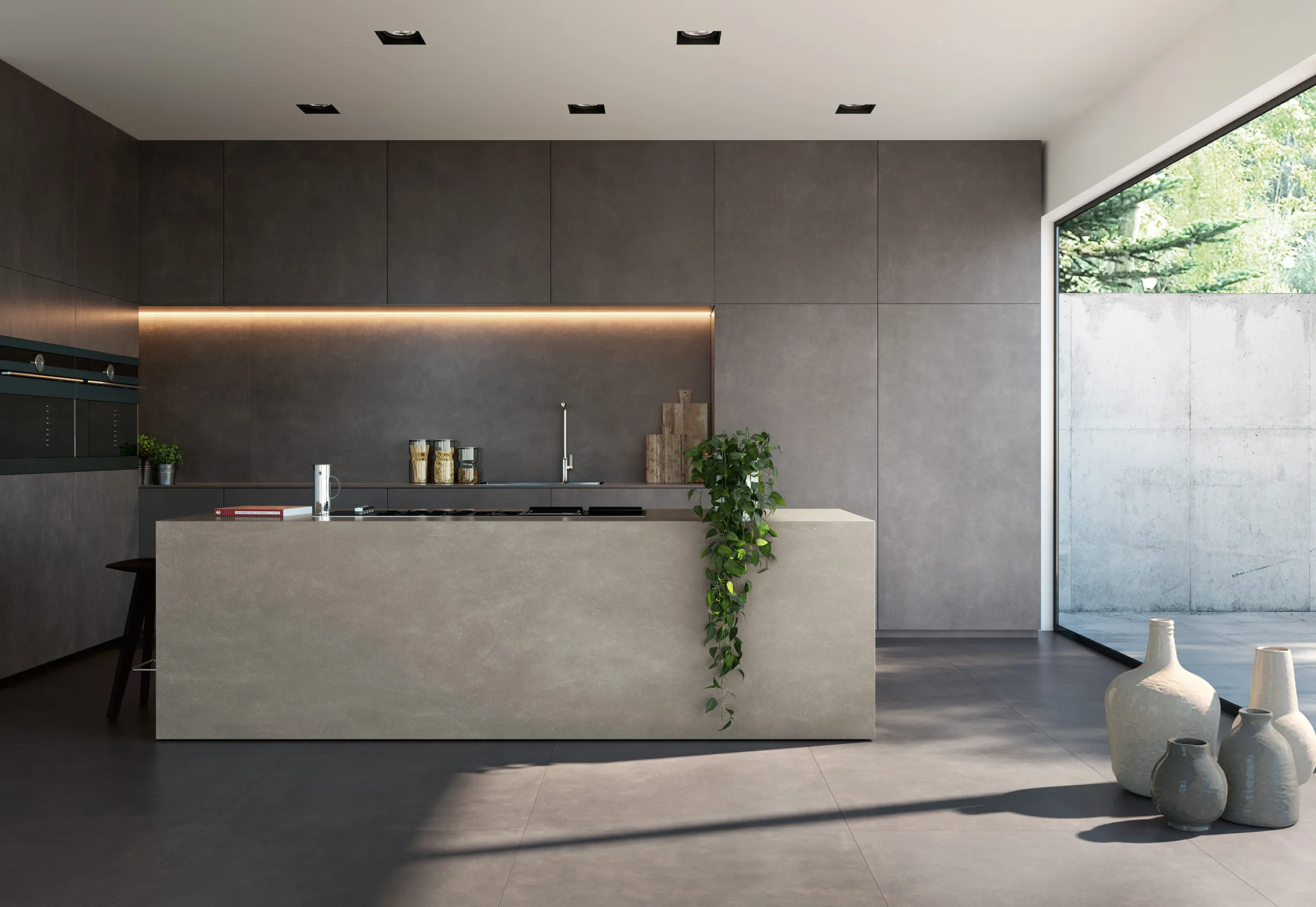Large-format stone-effect porcelain slabs by Florim Ceramiche