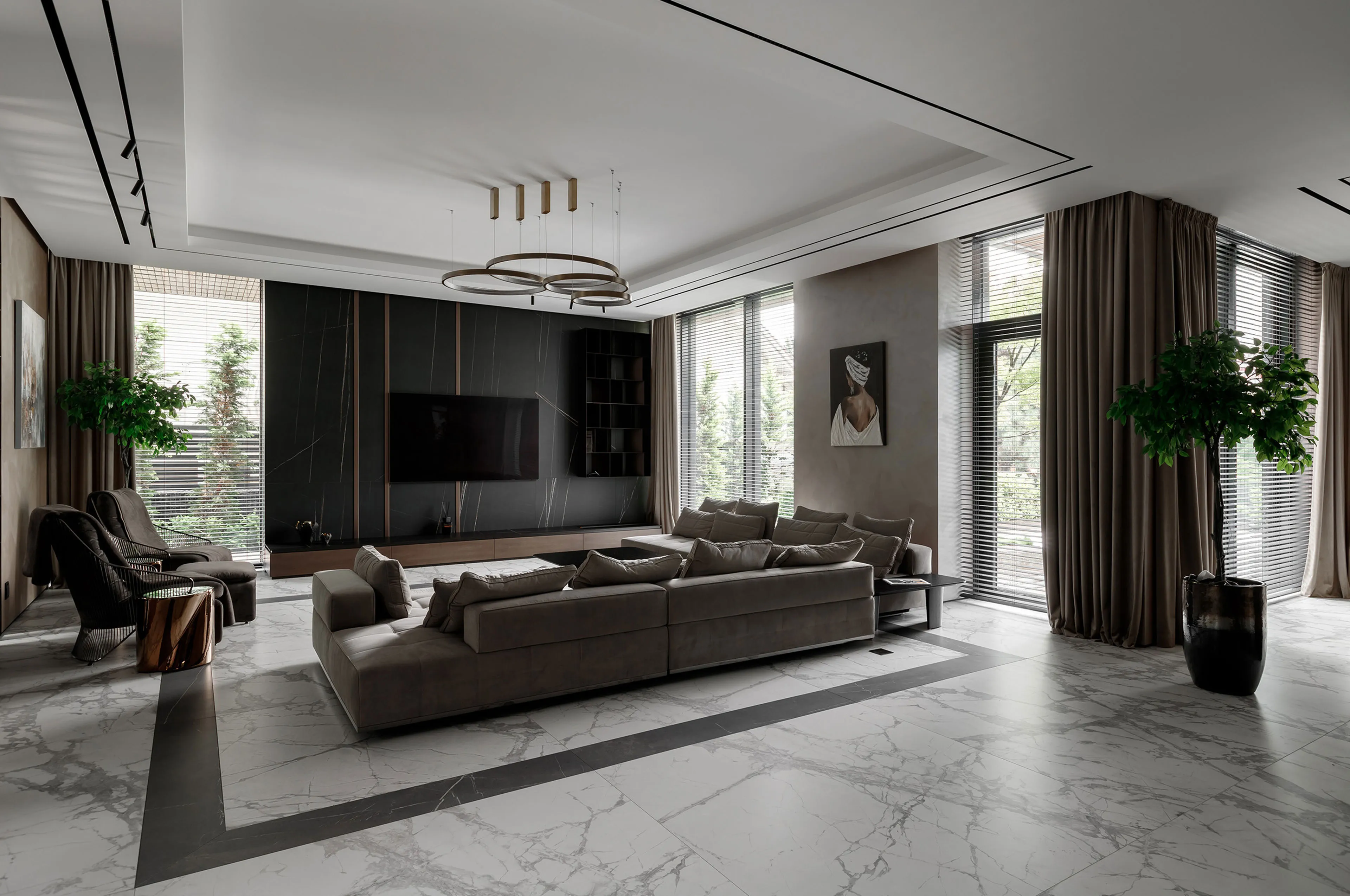 Progetto Casa Privata, Chisinau (2024), collezioni in gres porcellanato effetto marmo Exalt by Florim Ceramiche 