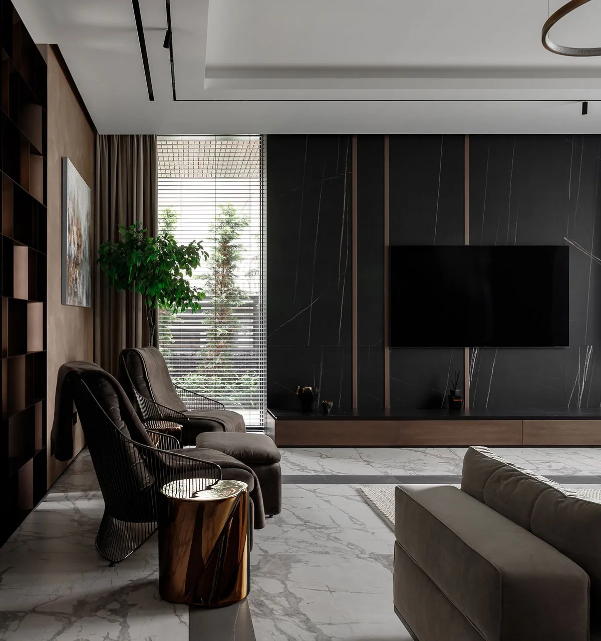 Progetto Casa Privata, Chisinau (2024), collezioni in gres porcellanato effetto marmo Exalt by Florim Ceramiche 